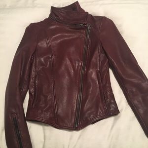 Oxblood leather jacket, xs